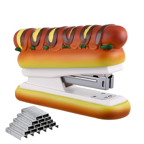 A stapler shaped like a hot dog — completely unhinged office accessory that will confuse and delight every single coworker.