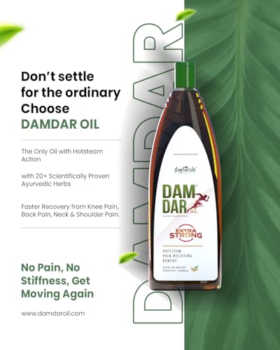 Image of Damdar Oil Ayurvedic Joint Pain Relief Oil | Herbal Body Massage Oil for Knee, Back, Shoulder & Arthritis Pain | Natural Ingredients | Pack of 3 * 150ml (450ml)