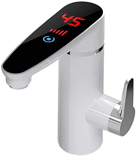 ZXSZX Robinet d'eau Chaude Électrique, Acier Inoxydable Qualité Alimentaire 5 Niveaux Réglage Température Chauffe-Eau Instantané Évier Cuisine Affichage Température À LED Chromé VIIPOO,B Cover