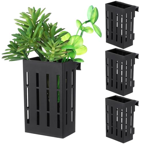 Kisangel Hanging Aquarium Plant Holder with Multiple Holes for Aquatic Plant Growth Plastic Aquarium Planter for Fish Tank Decoration and Hydroponic Use