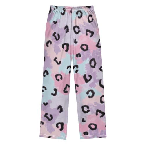 Leopard Color Boys Pants Boys Athletic Pants Long Pant for Boywith Pockets Wide-Leg Size 6-14Y2