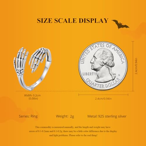 MUNDELL 925 Sterling Silver Vintage Hug Hand Adjustable Ring Retro Open Finger Rings for Women Promise Ring Stacking Rings Fine Jewelry 6