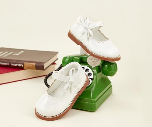 Image of PHIRAMIN Toddler Girl Mary Jane Student Oxford Shoes-Little Girl School Uniform Shoes for Wedding Party