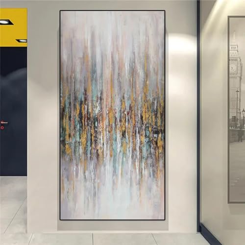 Impression sur toile abstraite haut de gamme 55x110 cm tableau encadré pour grand salon - 4