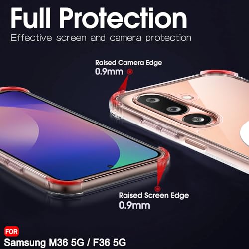 Image of TheGiftKart ShockProof Ultra-Hybrid Back Cover Case for Samsung Galaxy M36 5G / F36 5G Compatible with MagSafe | 360 Protection | Crystal Clear Hard Case for Samsung M36 / F36 5G (Transparent Bumper)