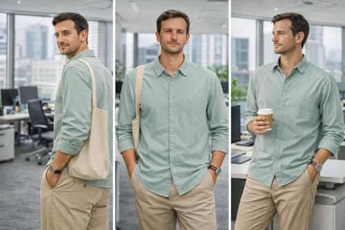 Image of Tagas Men's Shirt|Men's Everday Regular Fit Solid Shirt | Cotton Rich |Men's Washed Cotton Twill Casual Shirt - Regular Fit|(Available in Plus Sizes)