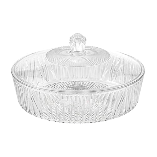 Milageto Bandeja para Servir Galletas, Mesa de postres con Tapa, decoración a Prueba de Polvo, frutero, Plato para Pastel para año Nuevo, Fiestas y Festivales, C