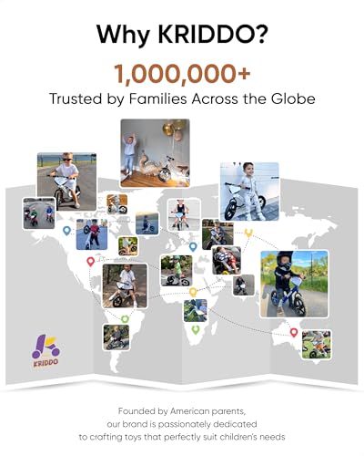 KRIDDO Toddler Balance Bike 2 Years Old, Age 18 Months to 5 Years Old, 12 Inch Push Bike with Individual Plate (3 Sets of Stickers Included), Gift Bicycle for 2-3 Boys Girls, White