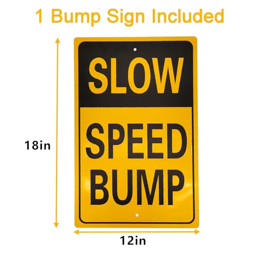 ZUVELLO 10ft Portable Speed Bump Plastic Humps with Slow Down Sign for Road Neighborhood Garage Parking Driveway by ZUVELLO - Image 6