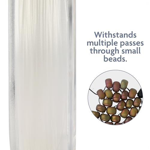 Miyuki Dura-Line Beading Thread – Durable Braided String, Crystal, 0.15 mm in Diameter, 50-Meter Spool