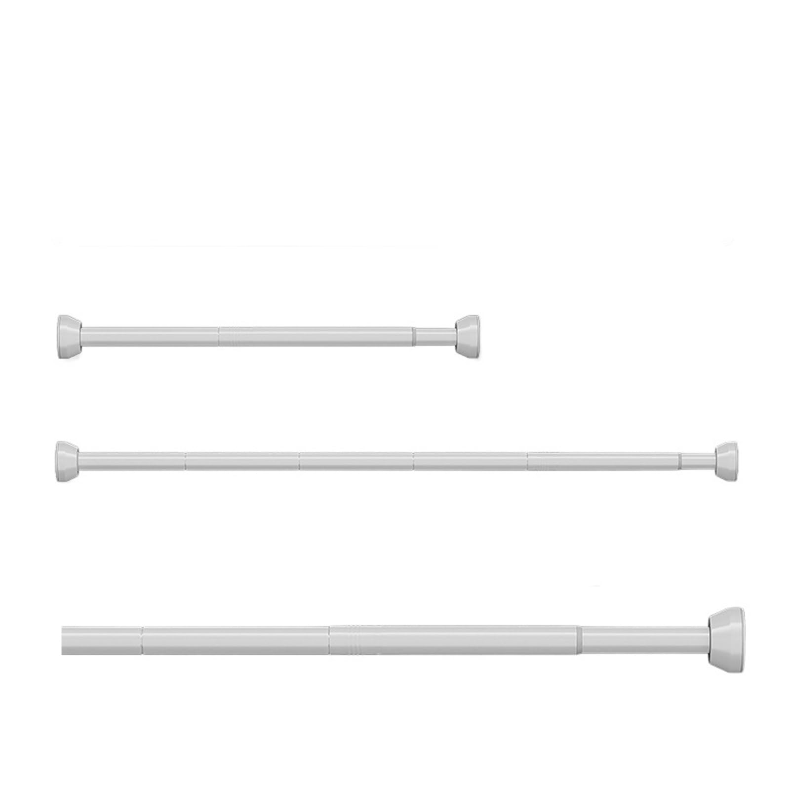Adjustable Stainless Steel Clothes Drying Rack No-Drill Telescopic Pole Curtain Rod for Balcony Bathroom for Wardrobe and Cloakroom(White65-135CM)