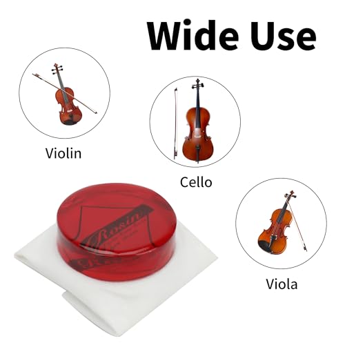 Violin Rosin,Cello Rosin,Round Natural Rosin with Light Low Dust,Excellent Grip,Protective Case for Violin,Viola,Cello (1- Pack Red)