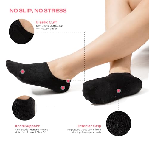 COOLMATE 6 Pairs Cotton No Show Ankle Socks for Women4
