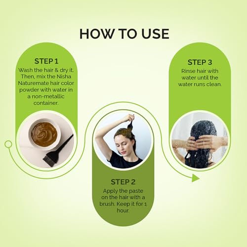 Nisha Nature Mate Henna Based Hair Color Powder Without Ammonia Natural Hair Colour for Women & Men 10gm Pack of 10 (Original Black)