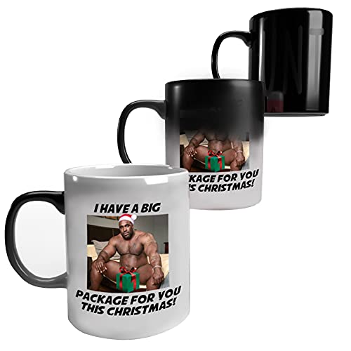 Print Maniacs Barry Wood Mug Christmas 11oz Gift Secret Santa Stocking Women Girls Her Hot Coffee Tea Xmas Present Adult Joke Funny Rude Naughty Big Package Mug (Magic Reveal) - Image 2
