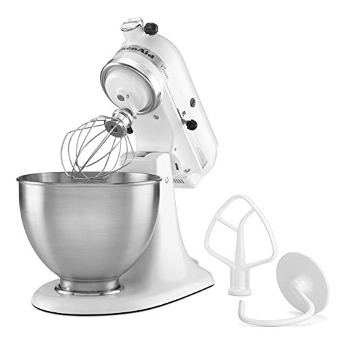 KitchenAid K45SSWH Classic 4.5-Quart Bowl Stand Mixer, White