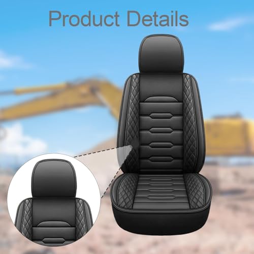 Miniatura 2 de Fewnvwa Funda Para Asiento De Excavadora, Cuero Sintético, Repuesto, Fácil Instalación, Fijación Resistente, Negro