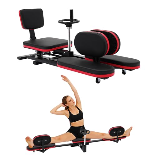 HUOMMGS Spagattrainer 0-210 Beinspreizer Bis 100KG Spagat Trainer Professioneller Beinstrecker mit 160cm Entfaltende Länge Rollen Rückenlehne Ergonomisches Beinspreizer (Schwarz)