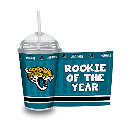 Image of Rico Industries NFL Football Rookie of The Year 12oz Acrylic Tumbler, Youth Tumbler with Swirly Straw