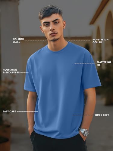 Image of Nobero Men's Oversized Graphic T-Shirt for Men | Soft Cotton | Drop Shoulder Relaxed Fit | Printed Casual Tshirt for Men
