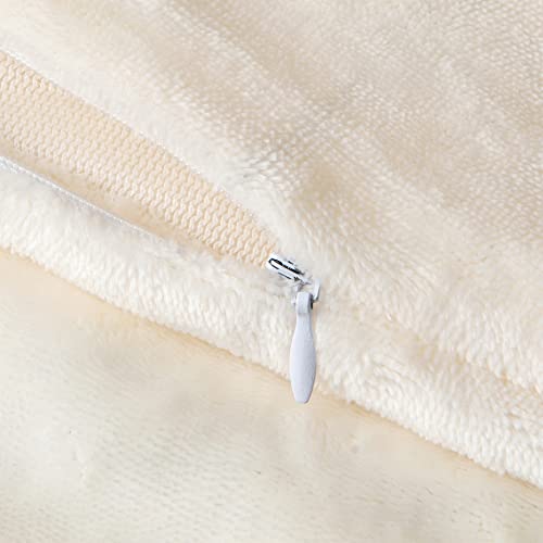 Image of BEDELITE Body Pillow Cover with Zipper, Off White, 20x54 Inch, 1 Pack | Body Pillow Pillowcase, Super Soft and Cozy Fuzzy Fleece, Luxury Plush Long Pillowcase, Versatile Comfort for All Seasons