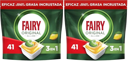 Fairy Original Todo En Uno Cápsulas De Lavavajillas Limón, 41 Cápsulas (Paquete de 2)
