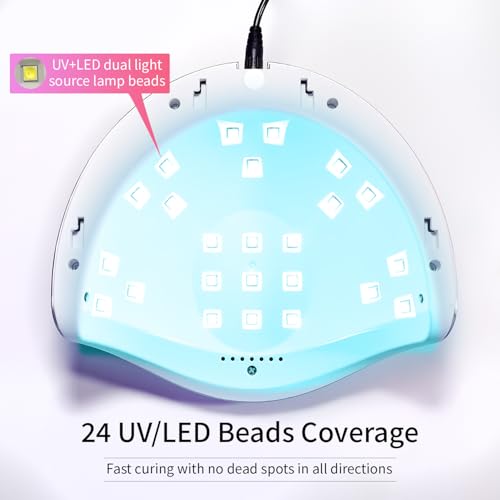Image of JODSONE Pink U V Nail Lamp for Gel Nail Polish Manicure Light with 4 Timers & Automatic Sensor Nail Dryer Curing LED Light