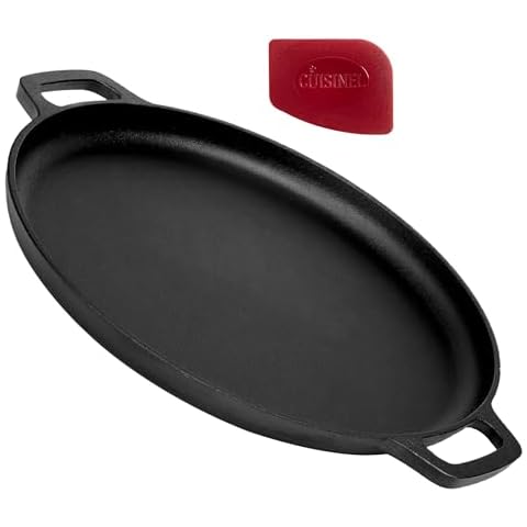 Cuisinel 13.5 Inch Cast Iron Pizza Pan Cover