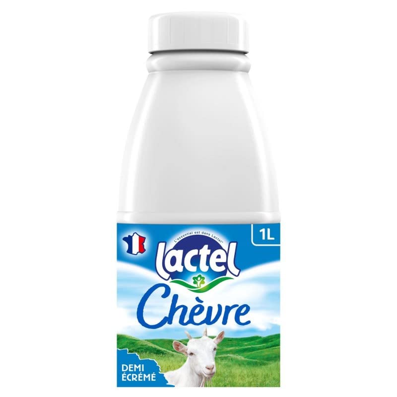 LACTEL Lait de Chèvre Demi-Écrémé 1L - Douceur Caprine Savoureuse - Boisson Lactée Végétale - Idéal pour les Gourmets du Naturel - Le Lot De 4