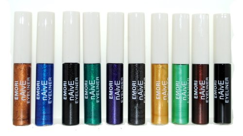 Studio 10 Piece Color Liquid Eyeliner Eyeshadow Color Set + Microfiber Pouch Bag
