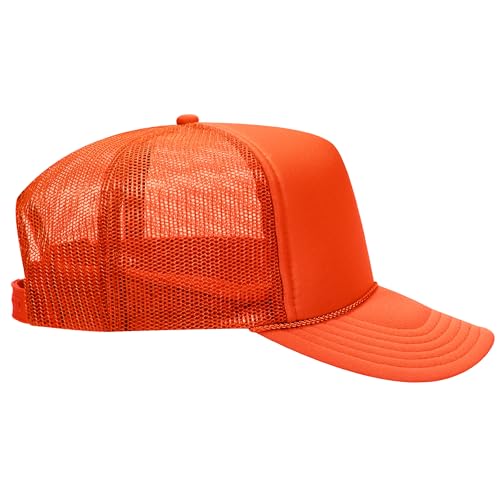 Image of OTTO Polyester Foam Front 5 Panel High Crown Mesh Back Trucker Hats in 97, Bulk, Wholesale
