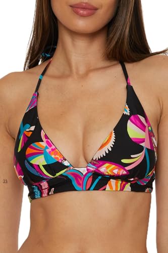 Trina Turk Women's Luminary Halter Bikini Top, Floral Print, Adjustable, Tie Back, Swimwear Separates
