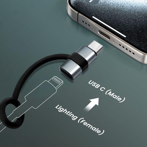 leizhan 30W Lightning Female to USB-C Male Adapter (2 Pack), Adapter Lightning to USB C, data transfer adapter for smartphones, computers