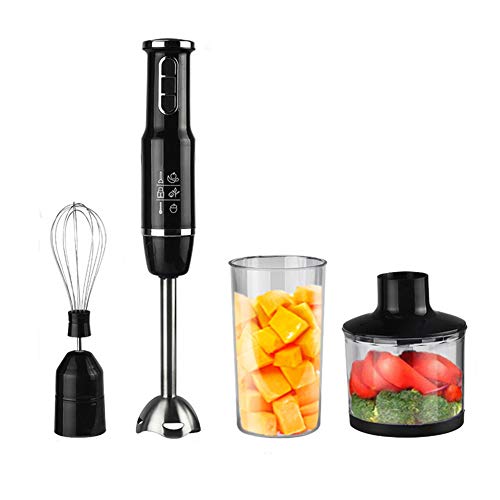 Immersions-tragbarer Mixer aus Edelstahl, 750-W-gemüse-stabmixer mit 500-ml-häcksler, 800-ml-mixer, Smoothie-Tasse, schneebesen, Stick