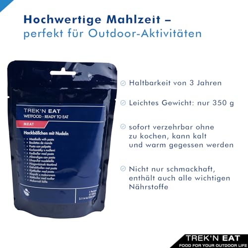 Trek'n Eat Hackbällchen mit Nudeln – Ready to Eat – Sofort verzehrfertig ohne Kochen – Ideal für Outdoor, Camping, Trekking & Notvorrat – Langlebig, nahrhaft & einfach genießen – Bild 5