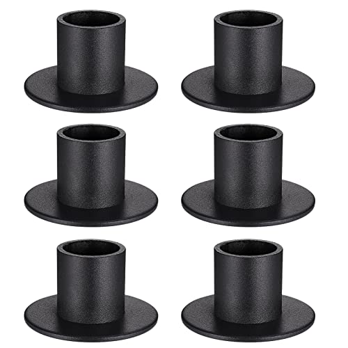 Hejo 6PCS Chandeliers en Fer Noir, Chandeliers Bougeoir de Table Décoratifs en Métal Rétro Rouillé, Idéal pour Le Quotidien, Le Mariage, la Fête, Les Rencontres, la Saint-Valentin, l'anniversaire Cover