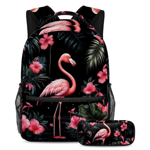 Sac de voyage pour étudiants à motif flamant rose pour les vacances et les cours