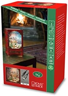 Konstsmide Christmas Decorations LED Snow Globe Lantern Christmas Santa in his Sleigh/Indoor, 5 Hour Timer/Battery Operated: 3xAA 1.5V (excl.)/Christmas Lantern 1 Warm White Diodes Red