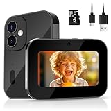 TAOQQI Digital Camera, Digital Point and Shoot Camera with 16X Zoom Anti Shake, Compact Small Camera for Boys Girls Kids, Black, WX-D1MB