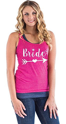shop4ever Bride Heart Arrow Women's Racerback Wedding Tank Tops Slim FIT
