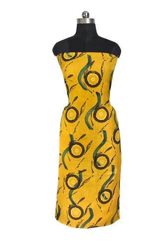 Image of Ethnics of Kutch Womens's Ajrakh Modal Silk Natural Dye Hand Block Print Unstitched Kurta Fabric