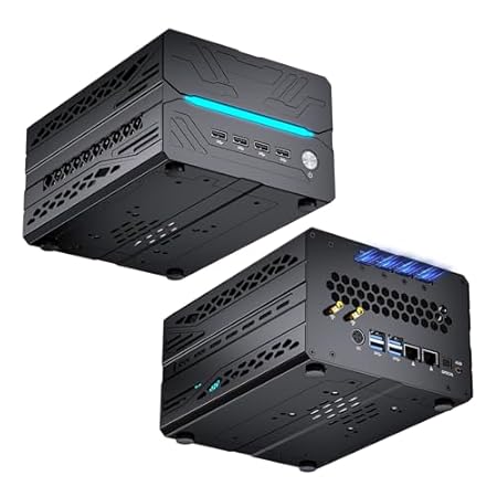 Mini-Gaming-PC, Desktop-Computer i9-14900F 24 Kerne bis zu 5,8 GHz, 64G DDR5, 4T M.2 PCIE4.0 SSD, Win-11 Pro, GeForce RTX5060Ti 16G, Vier Bildschirme, 8K@60Hz-Ausgänge, Dual-LAN, WiFi7/BT5.4