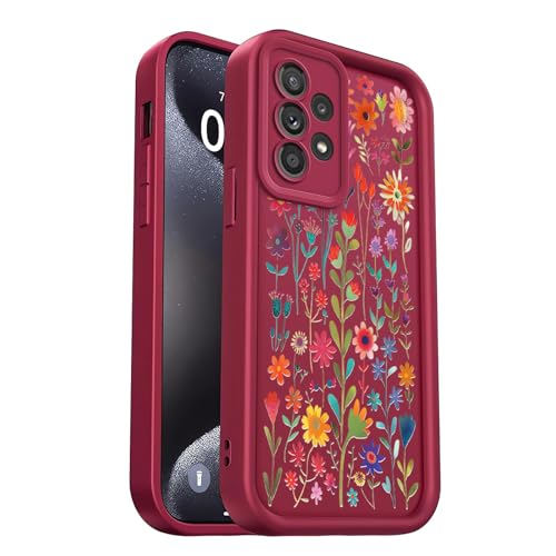PanXCase Coque pour Samsung Galaxy A33 5G - Étui Silicone Souple Fine Légère Elegant Désign, Protection Caméra Antichoc Anti-Rayures Mince Housse (Wine...