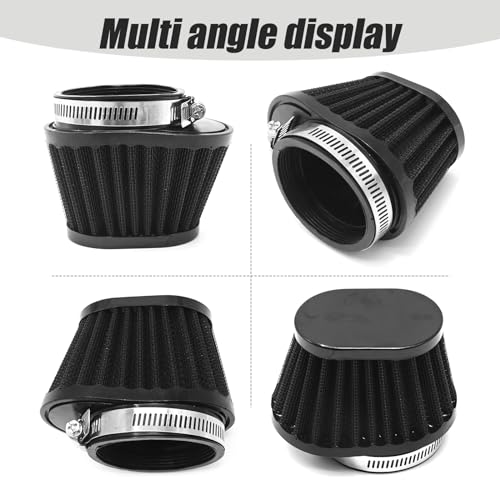 Image of 51mm 2 inch Motorcycle Air Filter Black Clip-on Air Filter Mushroom Head Intake Filter for Motorcycle Car and Mini Bike Cold Air Filters (Pack of 2)