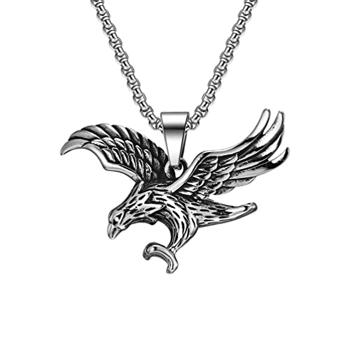 Idée cadeau homme : collier pendentif aigle gothique avec chaîne
