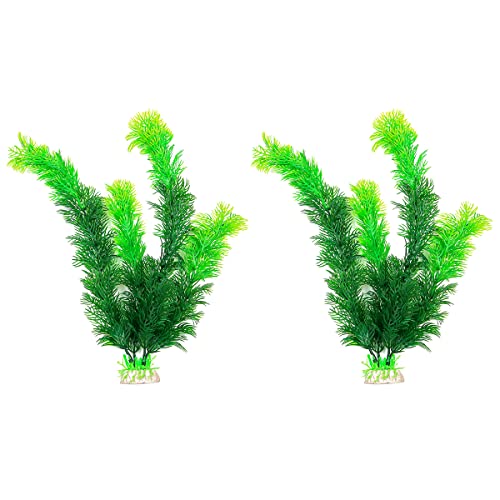 Hsthe Sea 2PCS Artificial Water Plants Fish Tank Aquarium Decorations Aquatic Greenery Decoration Water Grass Plants(30cm 11.8inch)