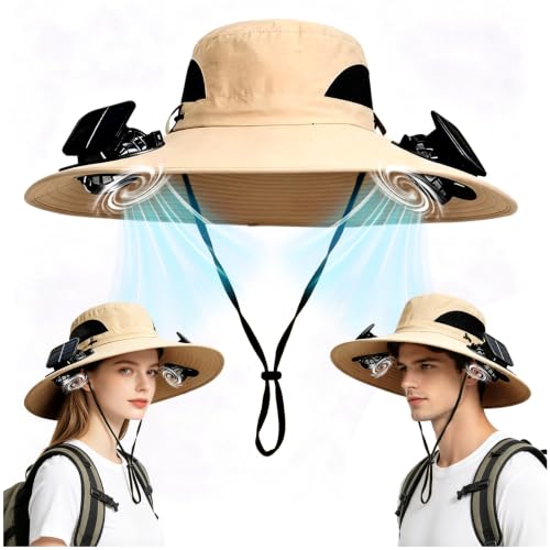 TOGETDREAM Gorra Con Ventilador Sombrero Con Ventilador Solar Gorro Para El Sol Hombre