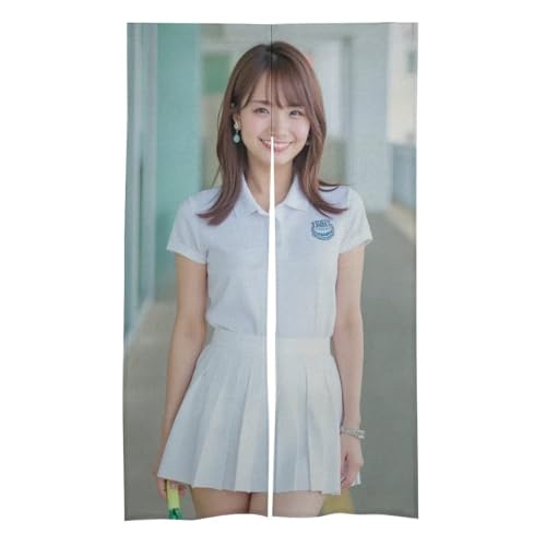 井上清華 (9)のれん 暖簾 おしゃれ 和風玄関 間仕切り カーテン ロング 階段 廊下 リビング 脱衣所 お風呂 戸口 目隠し 遮光 プライバシー保護 ドア 仕切り 86x143cm