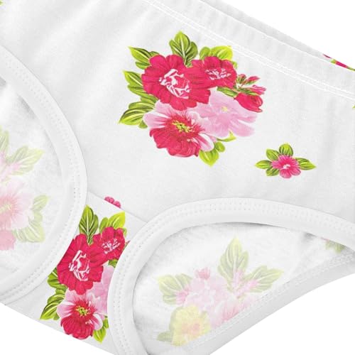 Cotton Toddler Underwear Floral Floral White Cute Panties Girl Animals Kids Briefs Undies 2t4