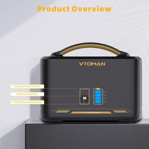 Image of Vtoman 3096Wh Solar Generator with Extra Battery Included, 1800W (Peak 3600W) LiFePO4 Battery Power Station for Power Outages, RV, Camping, Emergencies